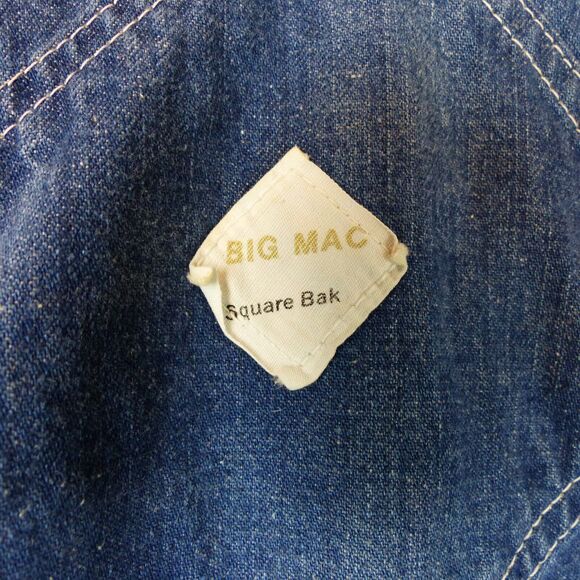 VTG JCPenney Big Mac 70s Denim Overalls Carpenter 43X30.5 Square Back Union Made - Picture 13 of 16